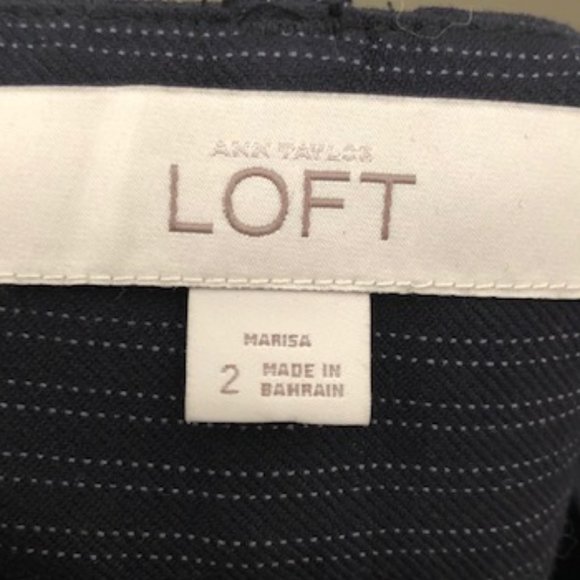 AT LOFT NAVY BLUE STRIPPED MARISSA TROUSER - Picture 3 of 4